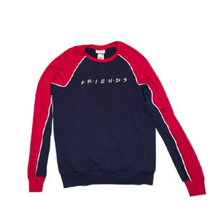 Friends Crewneck Pullover Sweatshirt Blue Red Medium